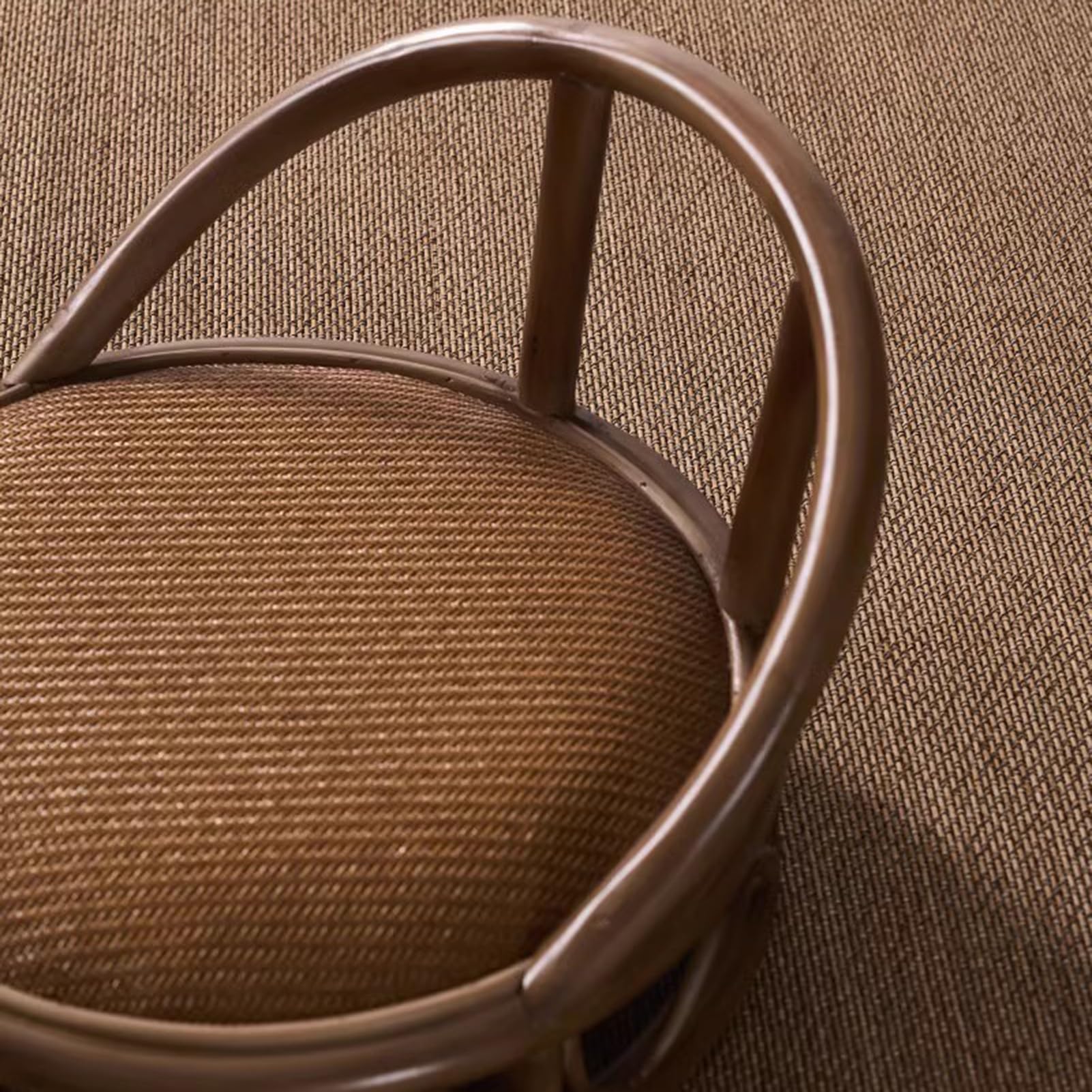 Silla de meditación con Respaldo, Taburete bajo de Madera para Lectura en ventanal, Redonda, para Sentarse (marrón, 45 cm de diámetro x 28 cm de Alto)
