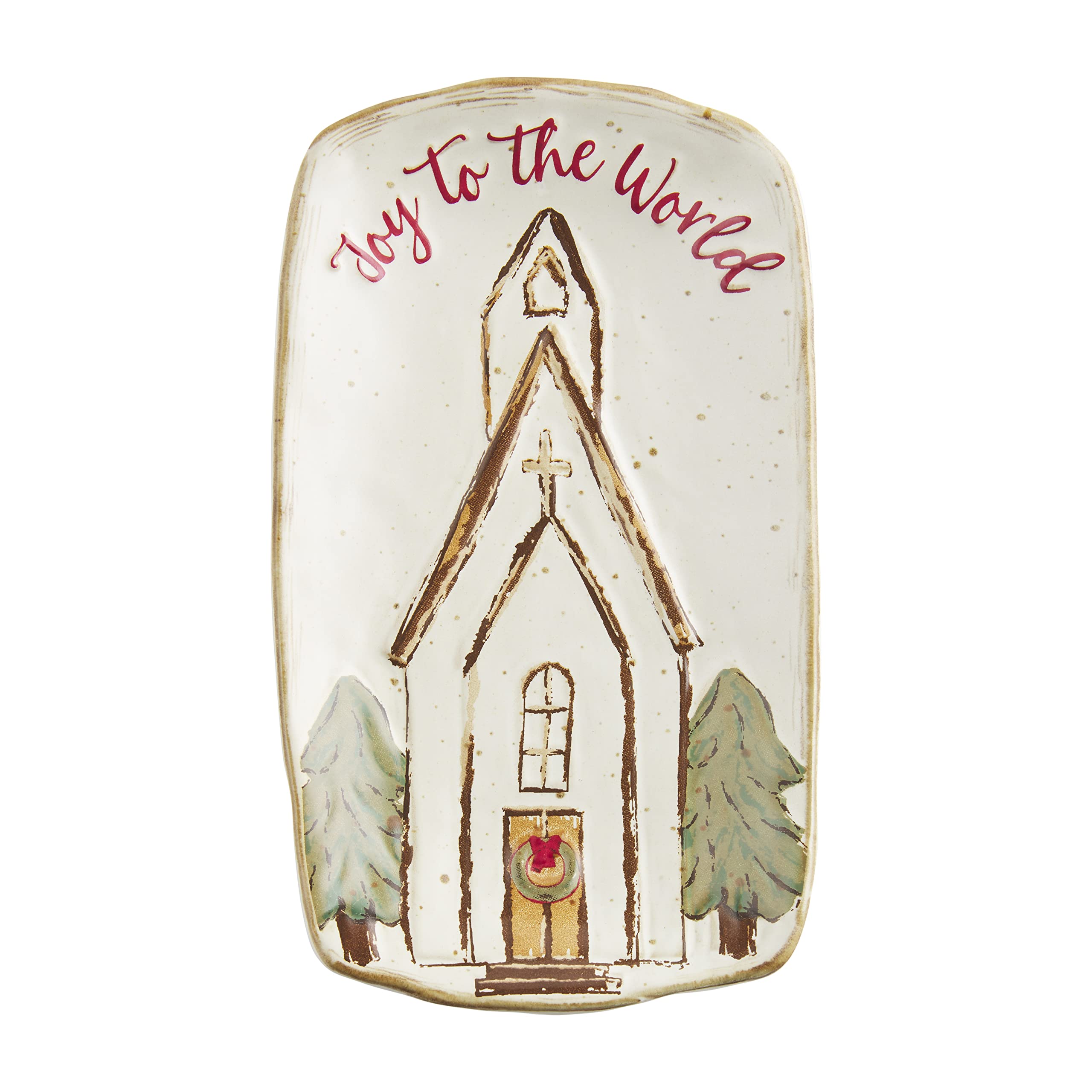 Mud Pie Christmas Religious Everything Plate, Church, 4.25