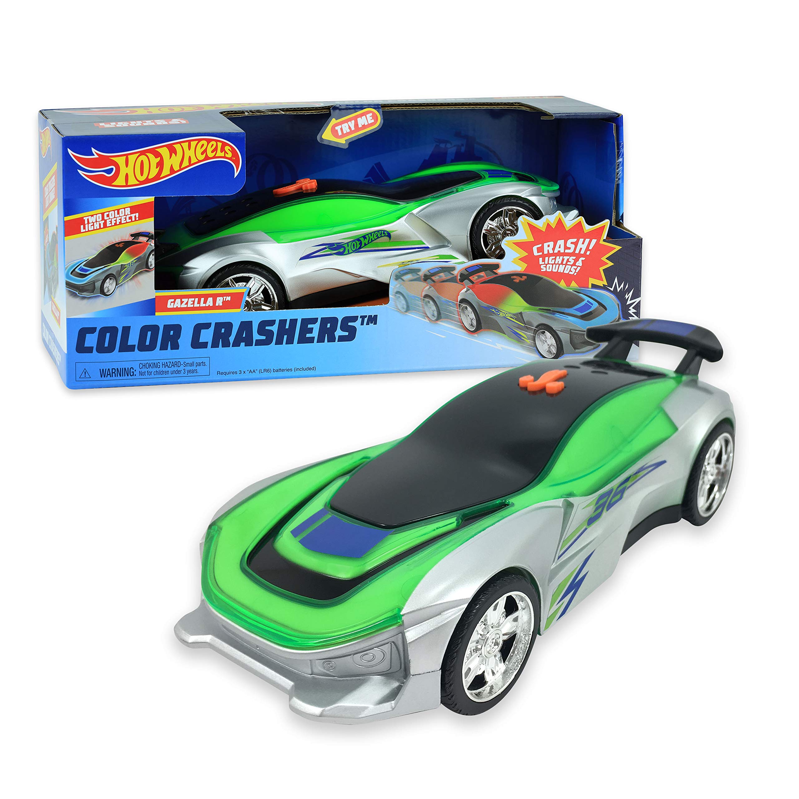 Hot Wheels Color Crashers Asst., Gazella R, Multi-Color
