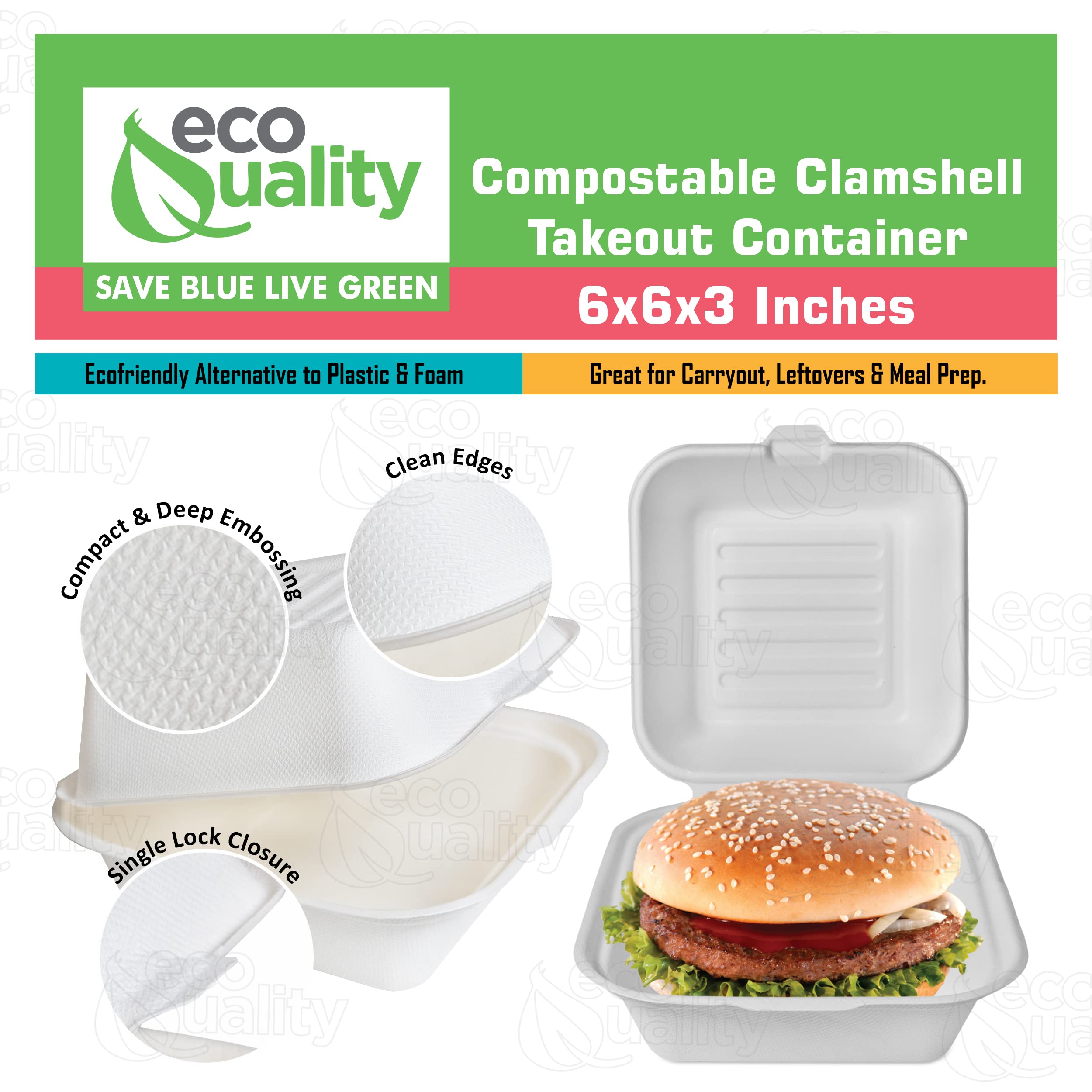 Biodegradable Food Containers 100% Compostable Clamshell Take Out Food ...