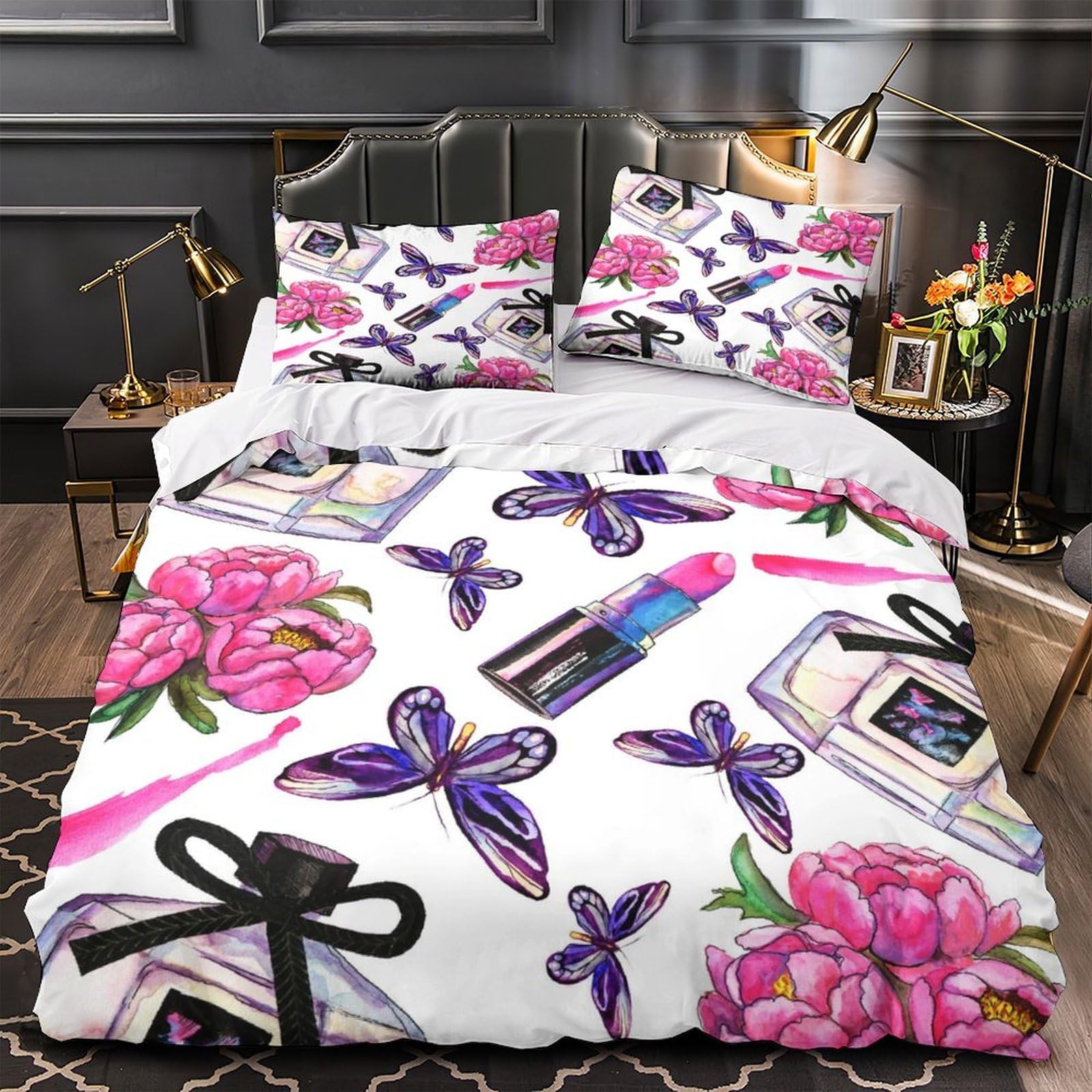 MMDASBVPE Perfume Bottle Comforter Cover 3D Design Printed Breathable 3 Pcs Bedding Set Zipper Duvet Cover Super Soft Hypoallergenic for Kids Girls Boys Adults Women Teens Double（200x200cm）