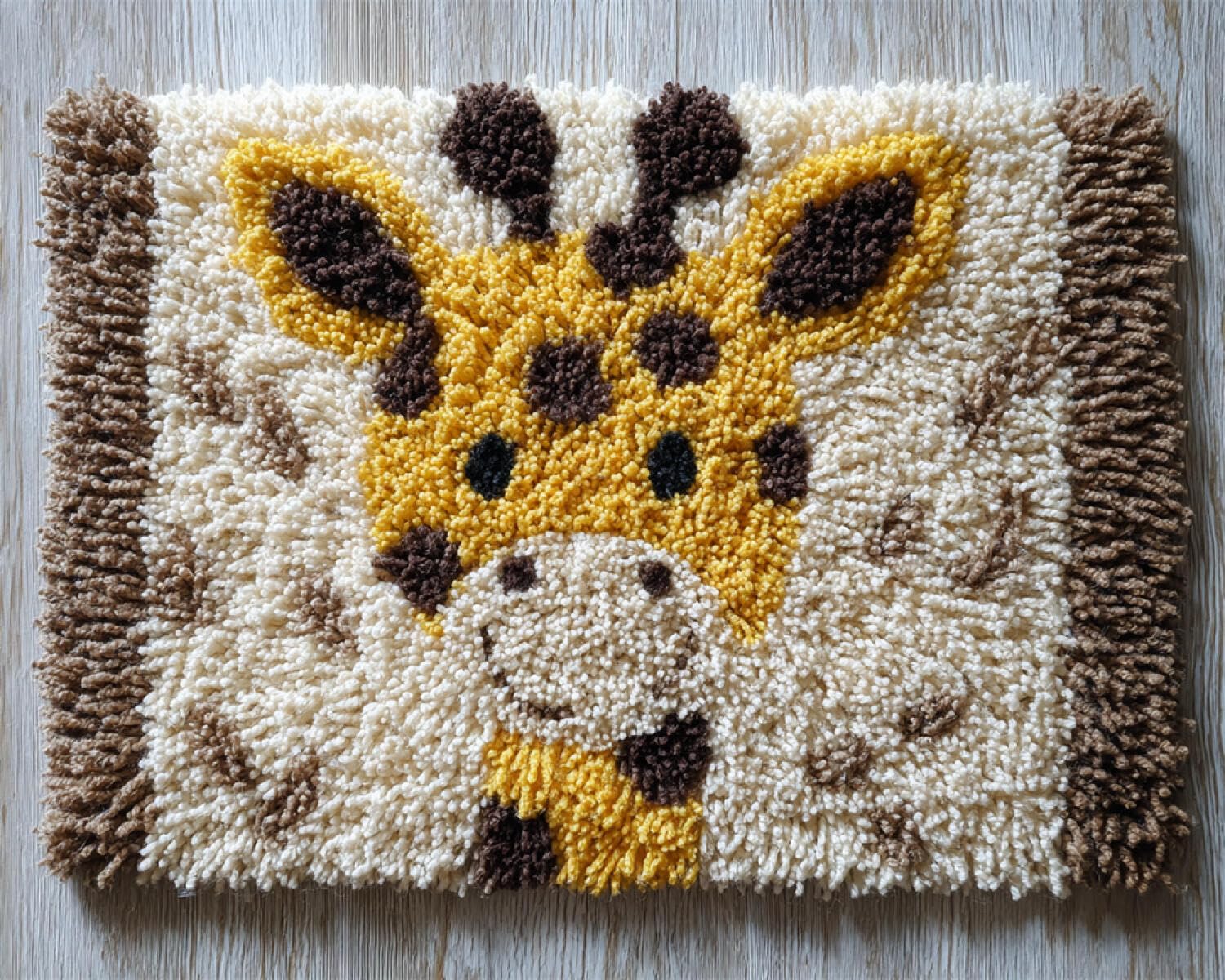 Henypt DIY Latch Hook Rug Kits Cartoon Giraffe 90x120cm