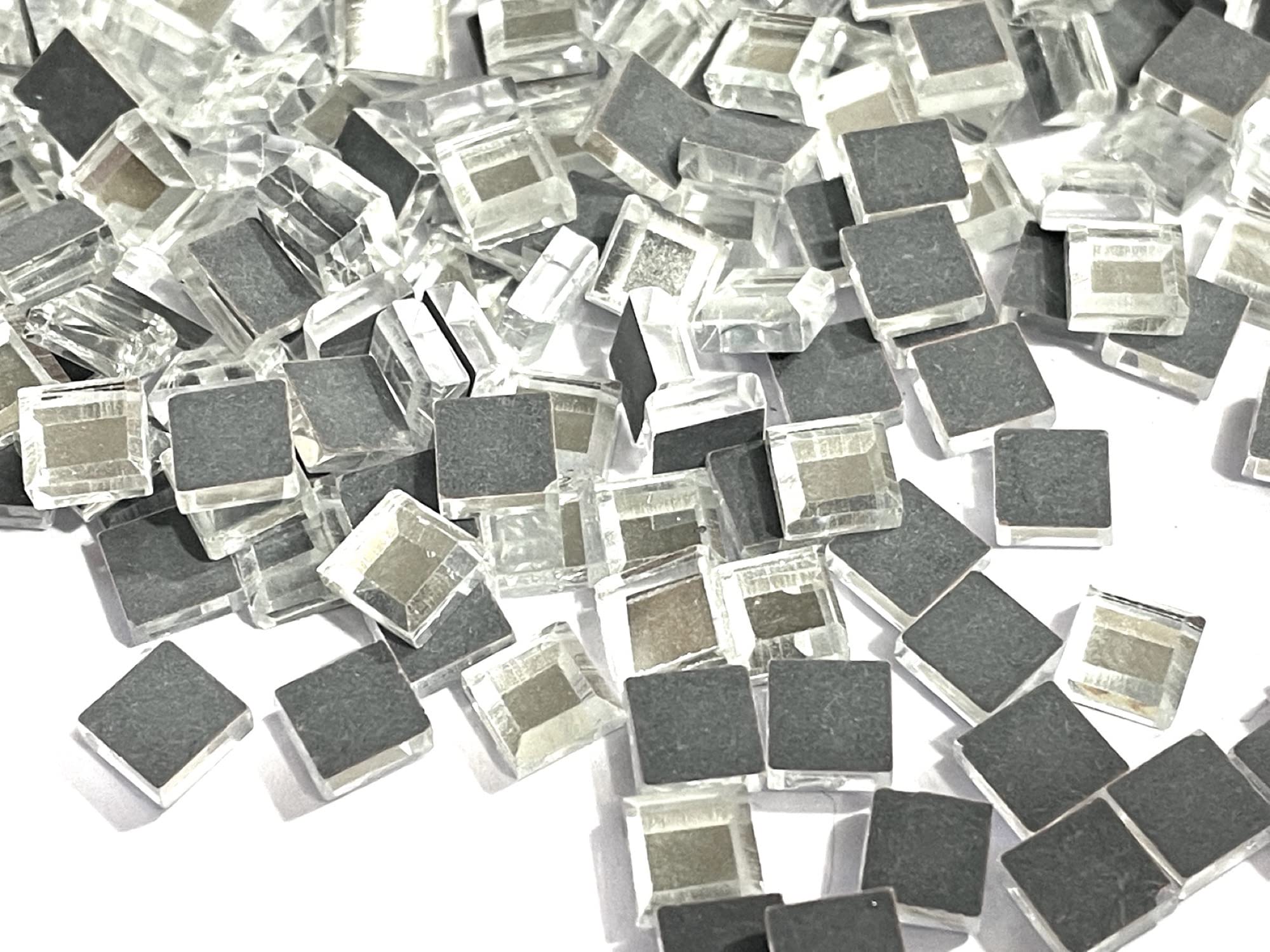 OMX LCD Mosaic Mirror Pieces for Embroidery & Craft Making, Diamond Cut On Sides of Mirror in Front (5mm, Square Shape Total 500 Pc, Silver)-picture-15