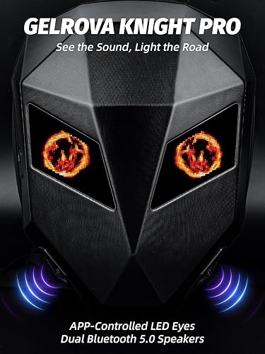 Miniatura 3 de Gelrova Mochila de música batería no incluida  Mochila LED para motocicleta con altavoces, almacenamiento expandible para casco (14.8 L  25.2 L),