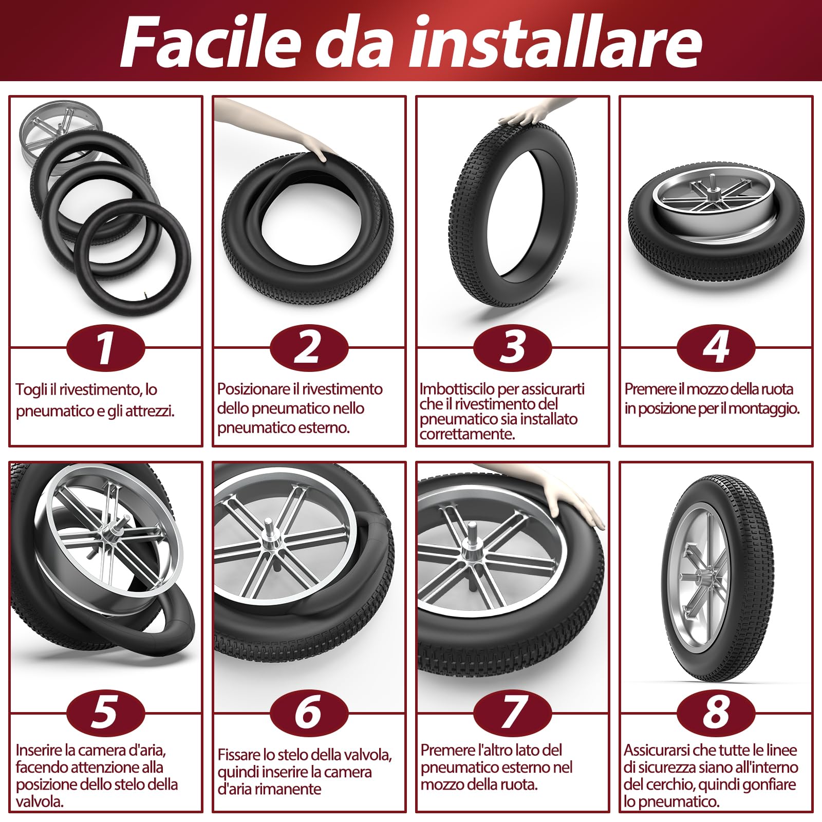 1PZ 20x4,0 Protezione Camera d'Aria per Fat Bike E-Bike, 1 Pezzo | Tire Liner per Pneumatici 20x4.0, Protegge la Camera d'Aria da Spine e Forature, per MTB e Bici Elettriche