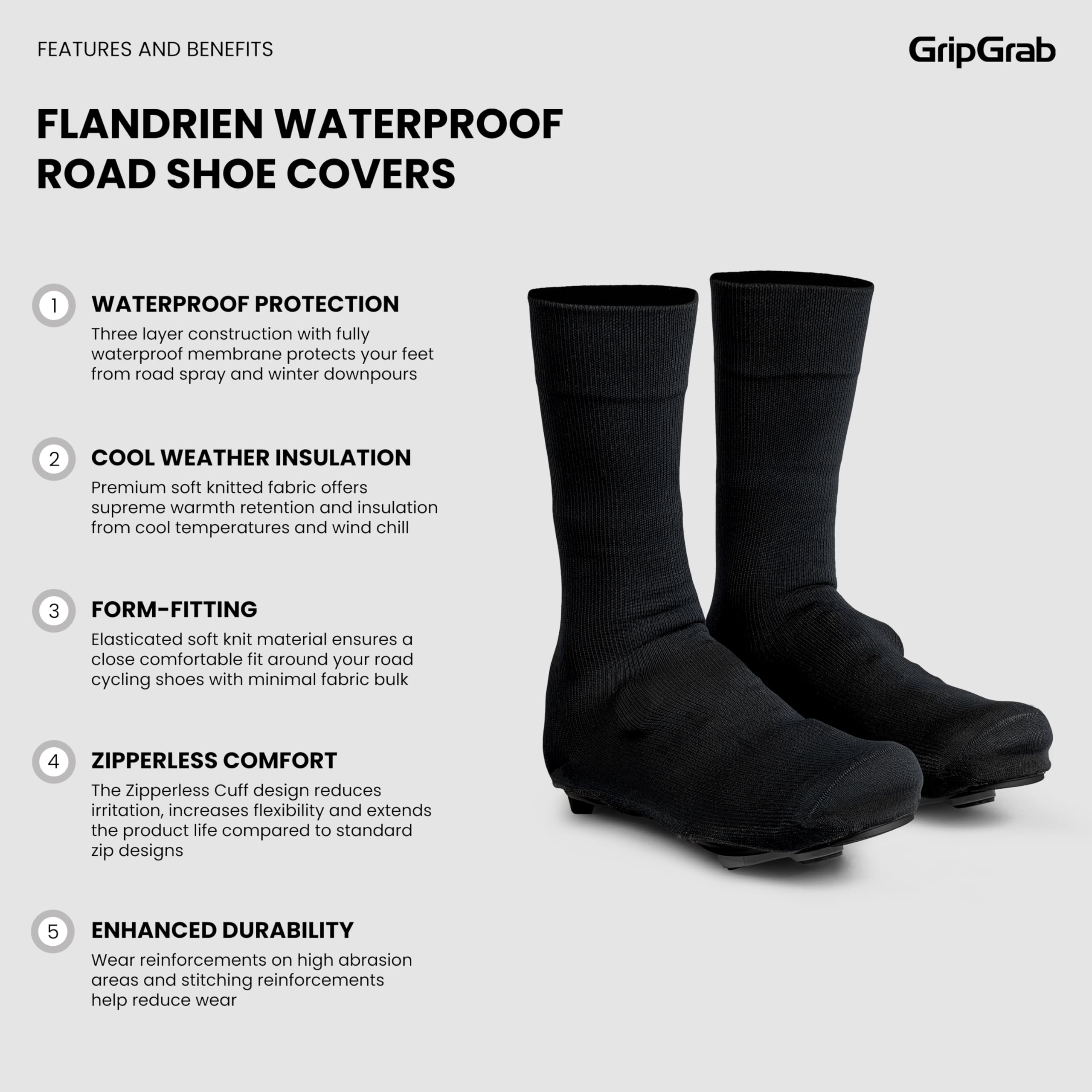 GripGrab Gripgrab Copriscarpe Impermeabile per Bici da Strada per Ciclismo Invernale Calzari MTB Bicicletta da Corsa Shoe Cover - Corpriscarpe Ciclismo Unisex Adulto