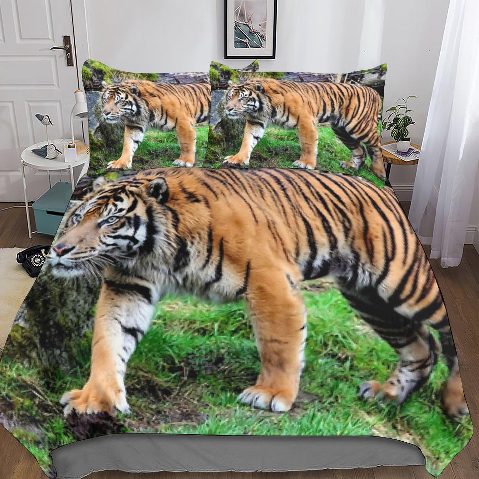 Housse de couette tigre 3D personnalisée microfibre 200x200