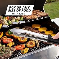 Vista 6 de Grilling Set Heavy Duty BBQ Accessories - BBQ Tool Set 4 Piece Grill Accessories with Spatula, Fork, Brush & Tongs - Gifts for Dad Durable Stainless
