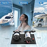 Vista 7 de 12V RV Water Pump 5.5GPM 55PSI with 0.75L Accumulator Tank, Max 125PSI Quiet Water Pressure Pump System for RV Camper, Boat, Kitchen, Bathroom, Home