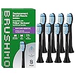 Brushmo Sensitive Replacement Toothbrush Heads Compatible with Phillips Sonicare (Sensitive, Black)