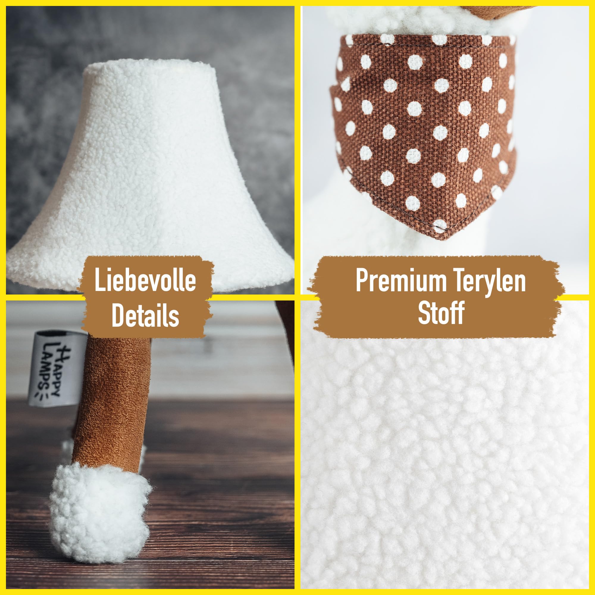 Wolle Tischlampe LED flauschig Design Kinderzimmer Babyzimmer kindersicher Handarbeit