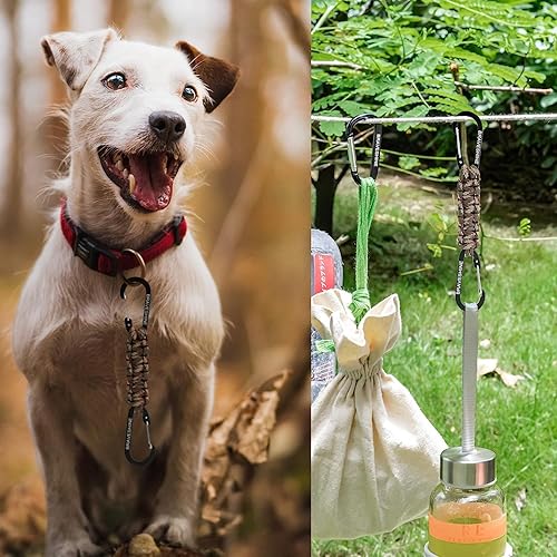 Miniatura 9 de BRAVESHINE Paracord Keychain Carabiner Clip, D Ring Lanyard Hanger Stroller Hook for Water Bottle, Key, Backpacks, Men, Women