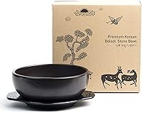 Vista 2 de Crazy Korean Cooking Korean Stone Bowl (Dolsot), Sizzling Hot Pot for Bibimbap and Soup (Large, No Lid) - Premium Ceramic