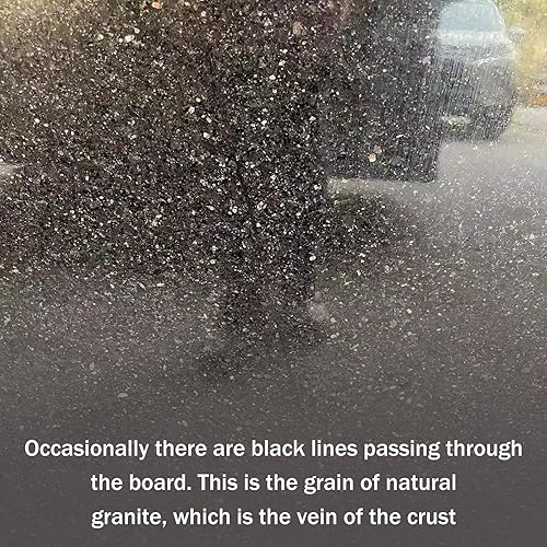Miniatura 7 de Estación de trabajo de granito Midnight Galaxy de 20 x 16 pulgadas, losa para hornear en bloque de carnicero extragrande, peso perfecto para chefs