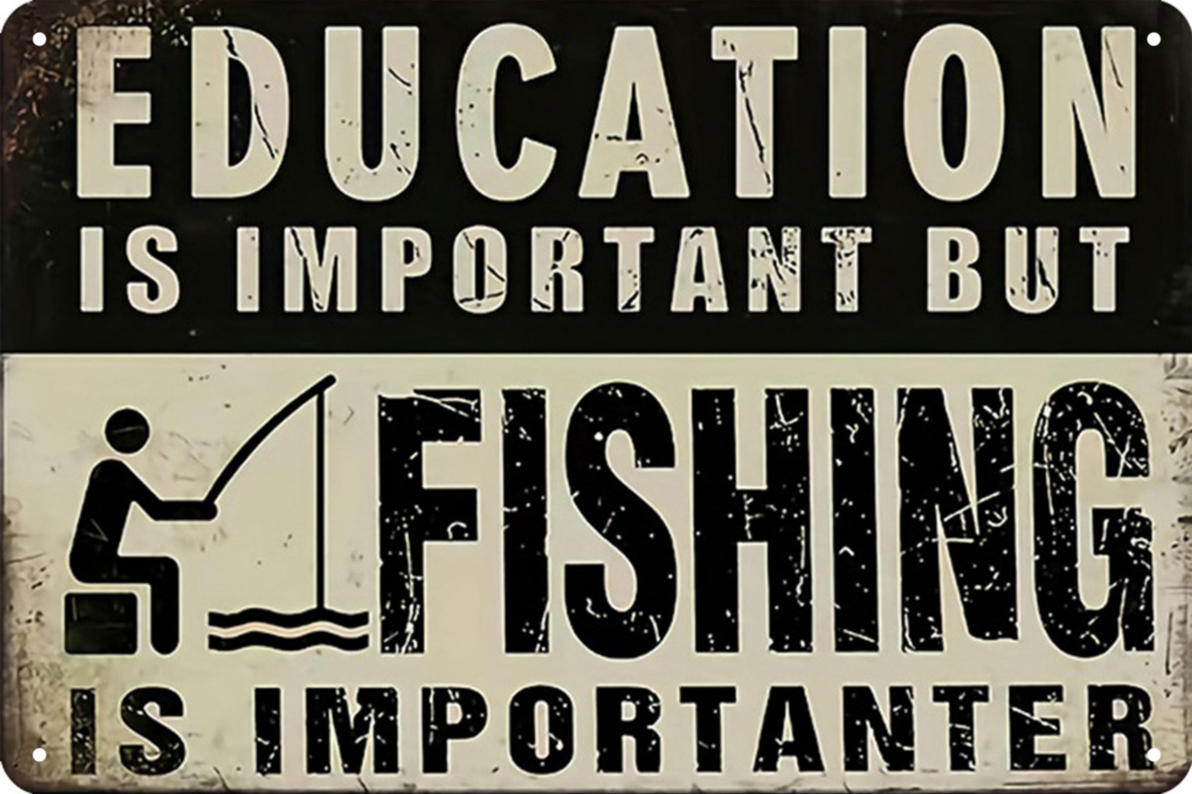 Vintage Room Metal Sign,Retro Funny Home Tin Sign,Wall Aesthetics and Decor for Kitchen Bar Pub Club Cafe Living Room Restaurant Shop Office 8x12 Inches (fishing)