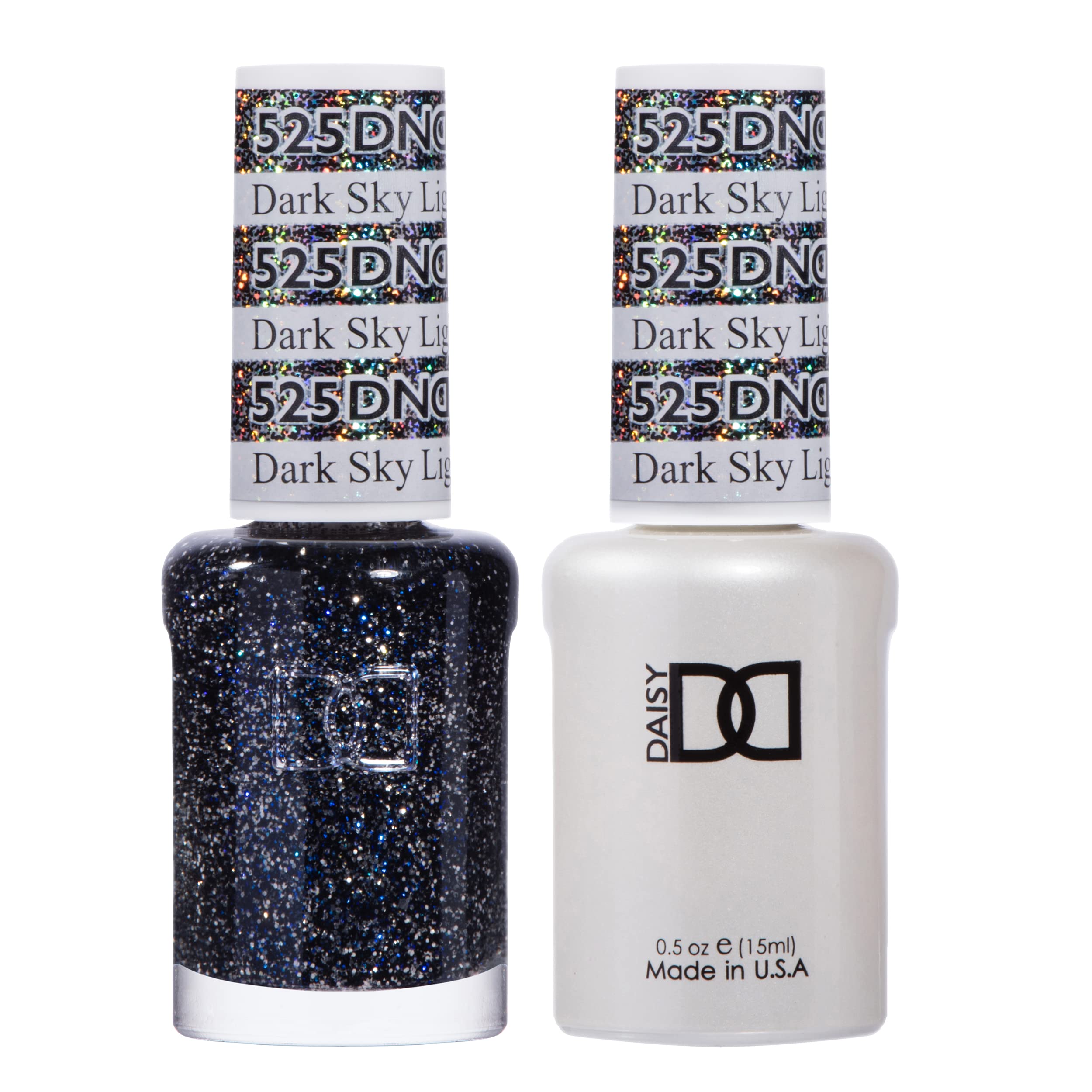 DND Gel Black Polish Set, UV/LED GelPolish and Air Dry Nail Lacquer, Matching Chip-Free Polish Duo, 0.5 Fl Oz Each