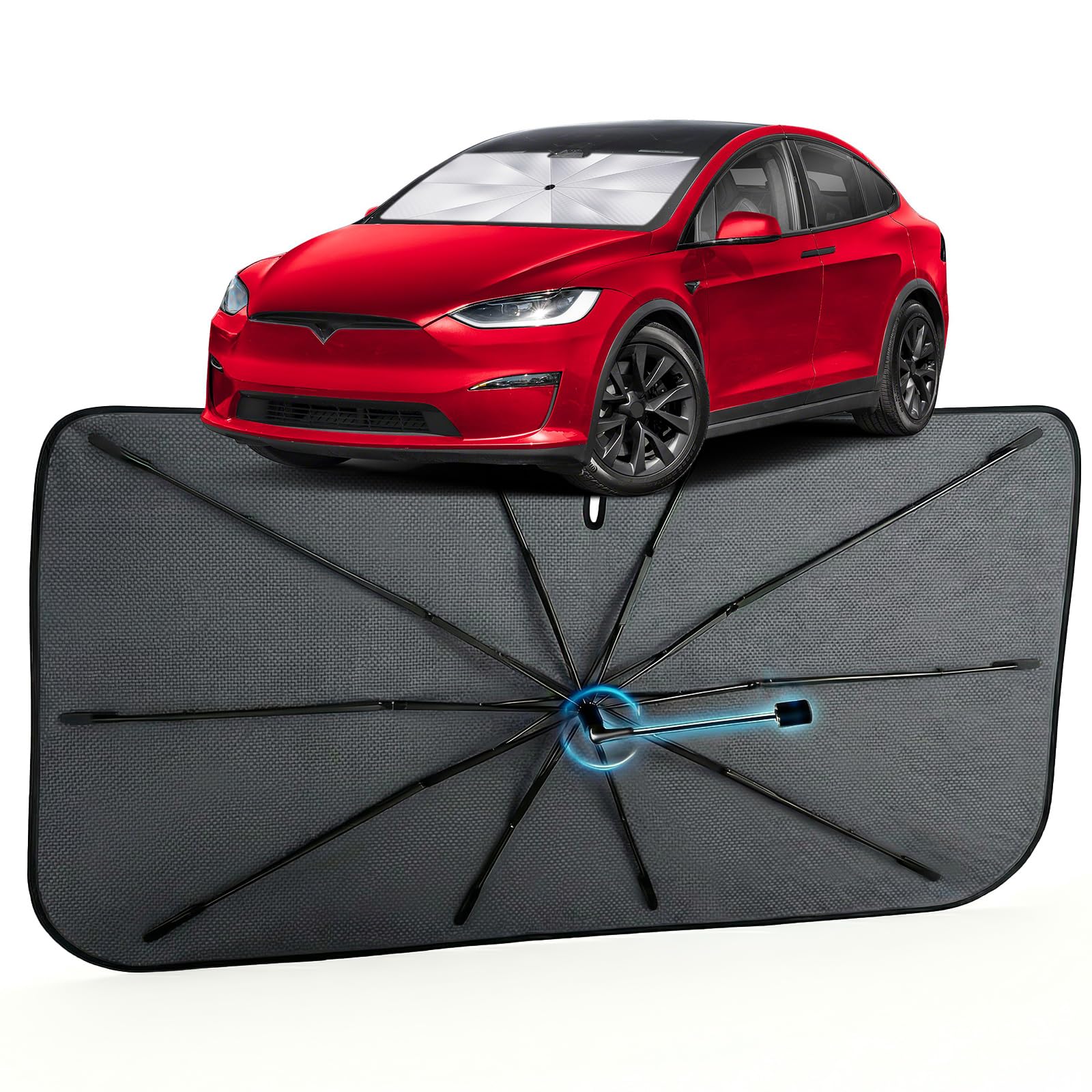 Car Windshield Sun Shade Umbrella for Tesla Model X 2016-2026, 1:1 Fit