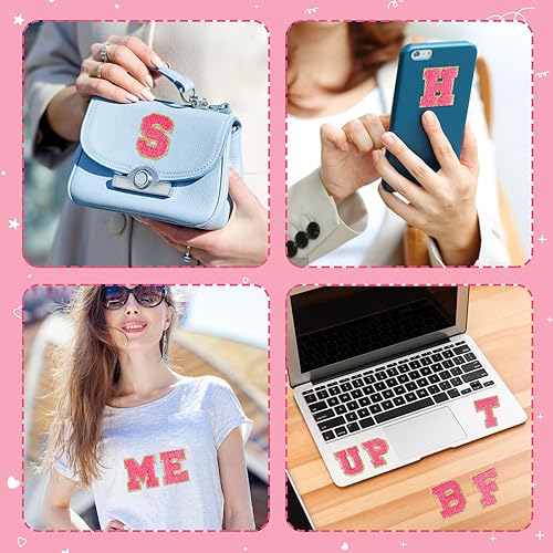 Miniatura 87 de Morcheiong 26 parches de letras de felpilla autoadhesivas de la A a la Z, letras de felpilla para ropa, tela, zapatos y bolsas (verde oscuro)