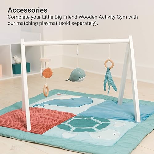 Miniatura 6 de Little Big Friends Gimnasio de actividades de madera para bebés - Gimnasio Montessori para bebés  Fomenta las habilidades motoras y el desarrollo
