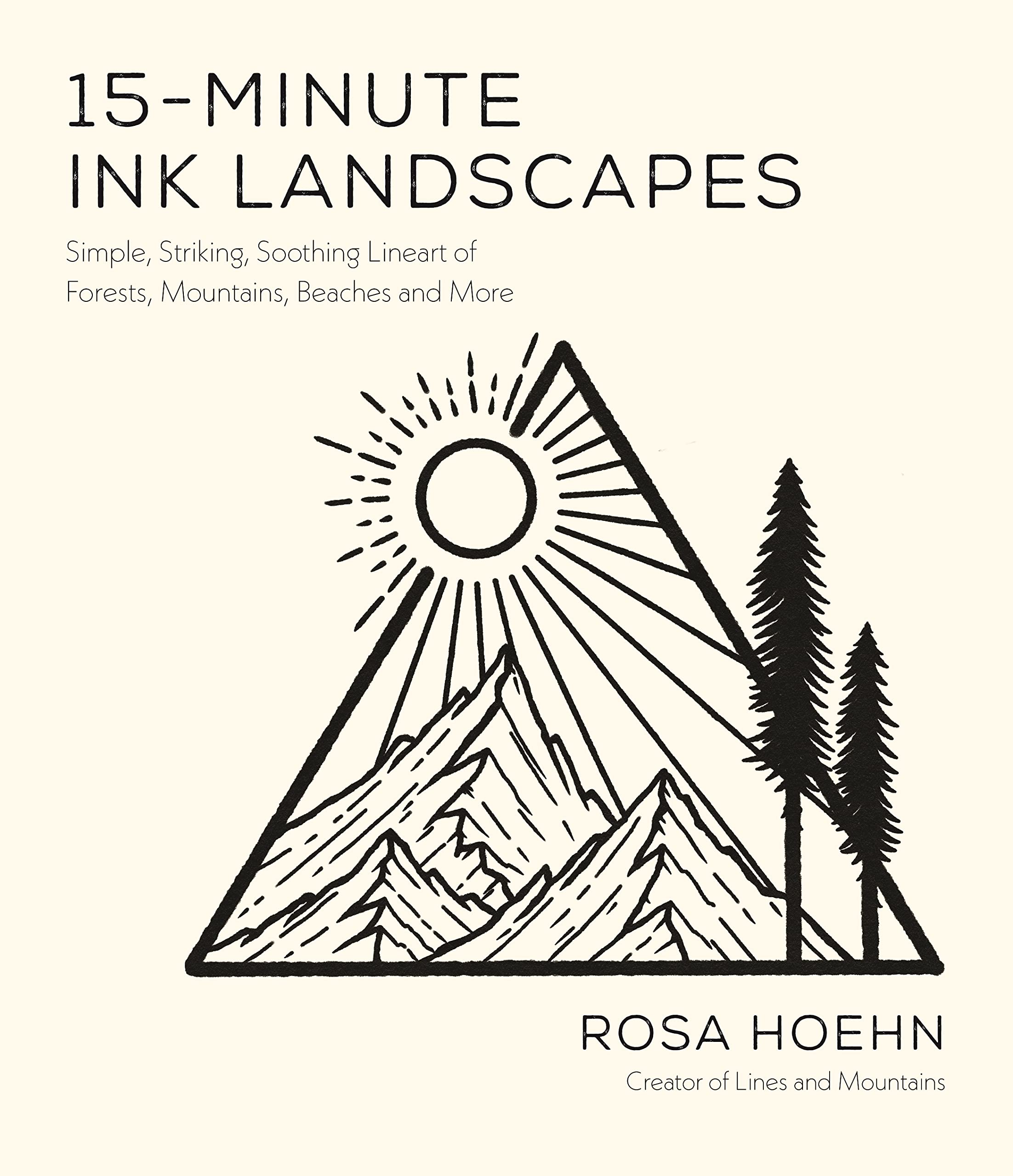 Dessin paysage encre line art livre tutoriel nature pas à pas pour débutant