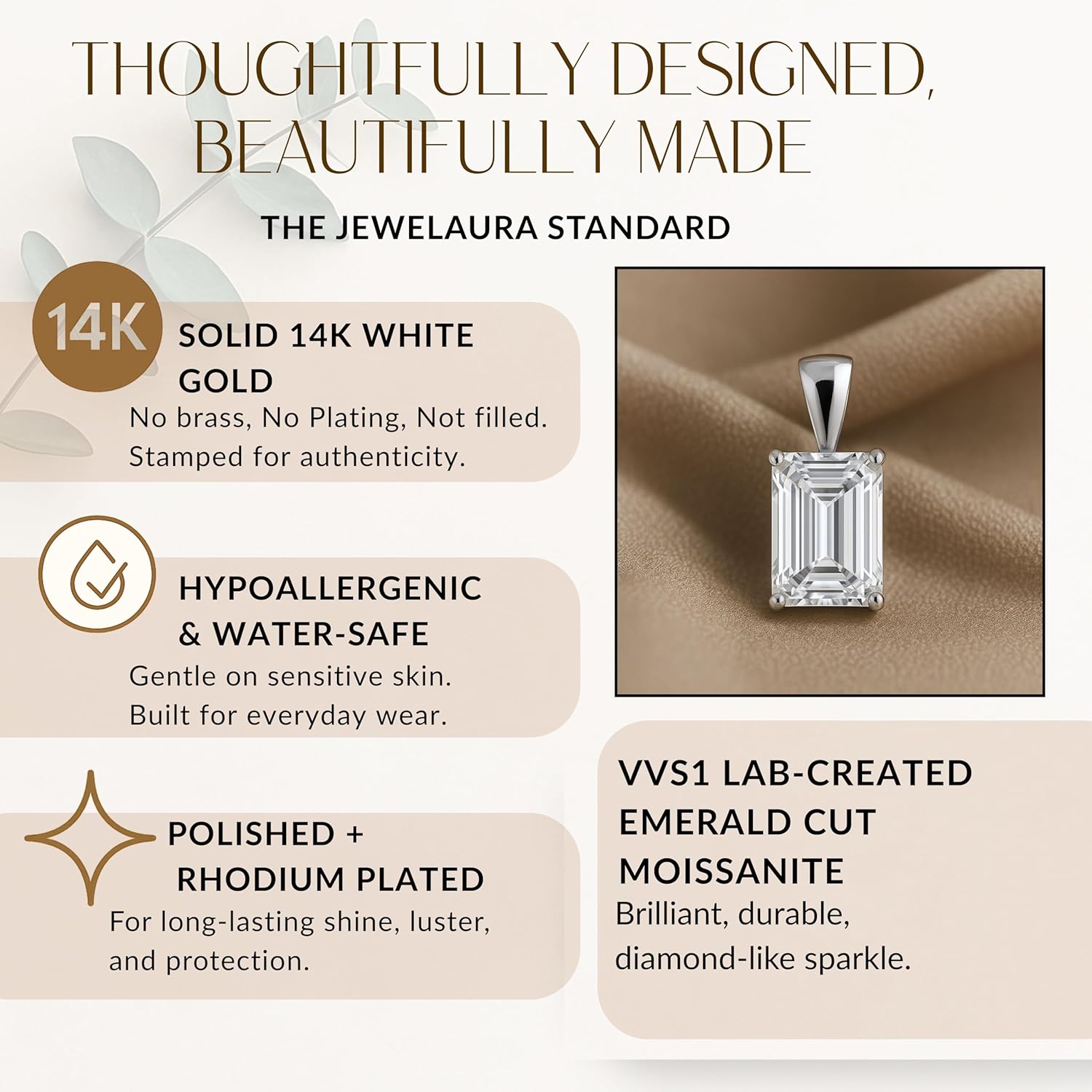 14K Solid White or Yellow Gold Lab Grown Moissanite Solitaire Pendant Necklace | Solid Bail | Round, Oval, Pear, Cushion, Emerald Cut | Pendant Only |Luxury Gift, Birthday, Anniversary, Mothers Day - Image 5