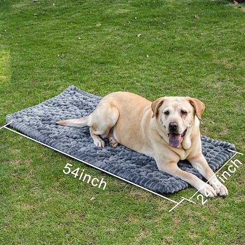 Non-Slip Dog Bed Mat for Car, Fuzzy Backseat Pet Mat, Travel Pet-Friendly Seat Cover for Cars, Compatible with Backseat Extenders and Seat Protectors 24.8x54 inch(Dark Dim Grey,24.8x54 inches)