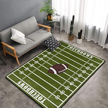 Sports AreaRug Retro American Football Field and Rugby Floor Mat Non-Slip Doormat Living Dining Dorm Room Bedroom Decor Carpet 24X36 inch