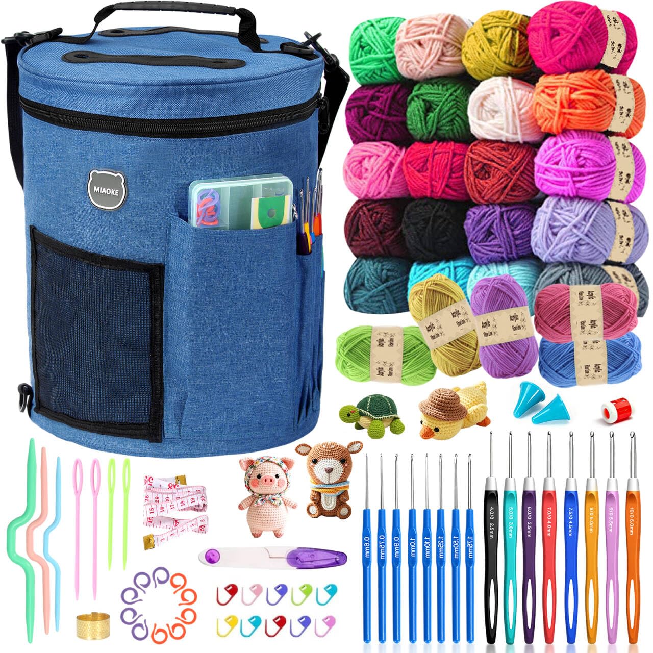 79Pc Crochet Kit, Crocheting Starter Kits with Waterproof Bag &amp; Accessories