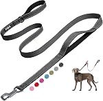 Fida 4 FT Enceinte de chien lourd avec 2 Poignées rembourrées confortables, Poignée de circulation & Crochet avancé Easy Snap, lead de marche réfléchissant pour grand, moyen & Petits chiens de race, vert
