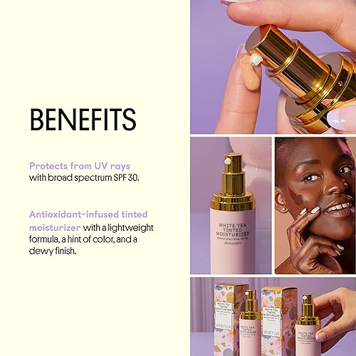 Miniatura 3 de Winky Lux Crema hidratante tintada de té blanco SPF 30 protector solar tintado para cara con SPF maquillaje SPF 30 hidratante facial con vitamina E