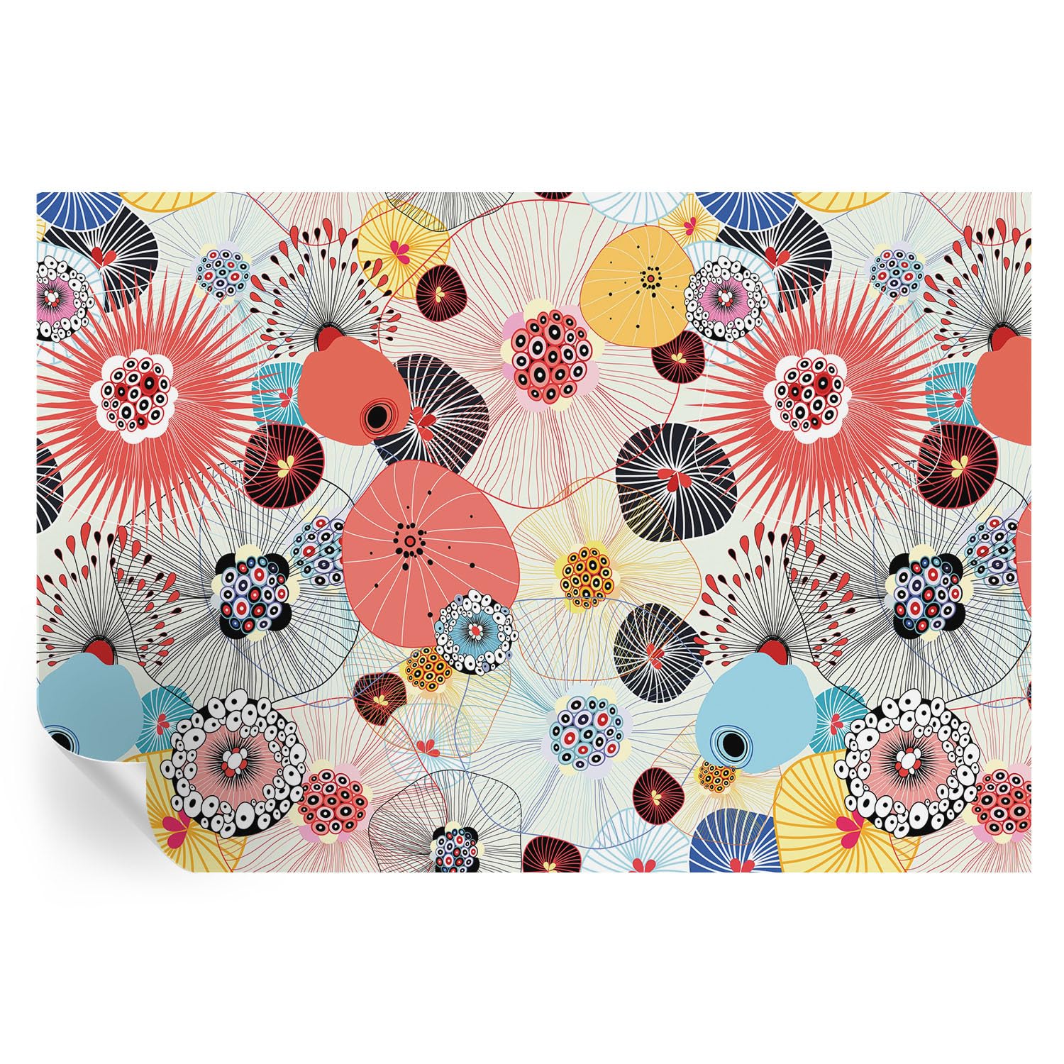 Revestimiento de pared autoadhesivo de flores 152x104 cm mural decorativo para salón