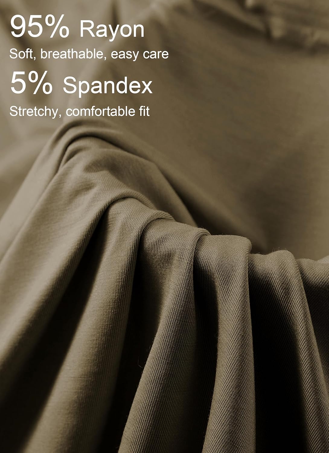 EA'S SECRET Nightgowns for Women Long Sleeve V Neck Nightshirts Soft Knit Sleepwear Full Length Loungewear with Pocket - Image 6