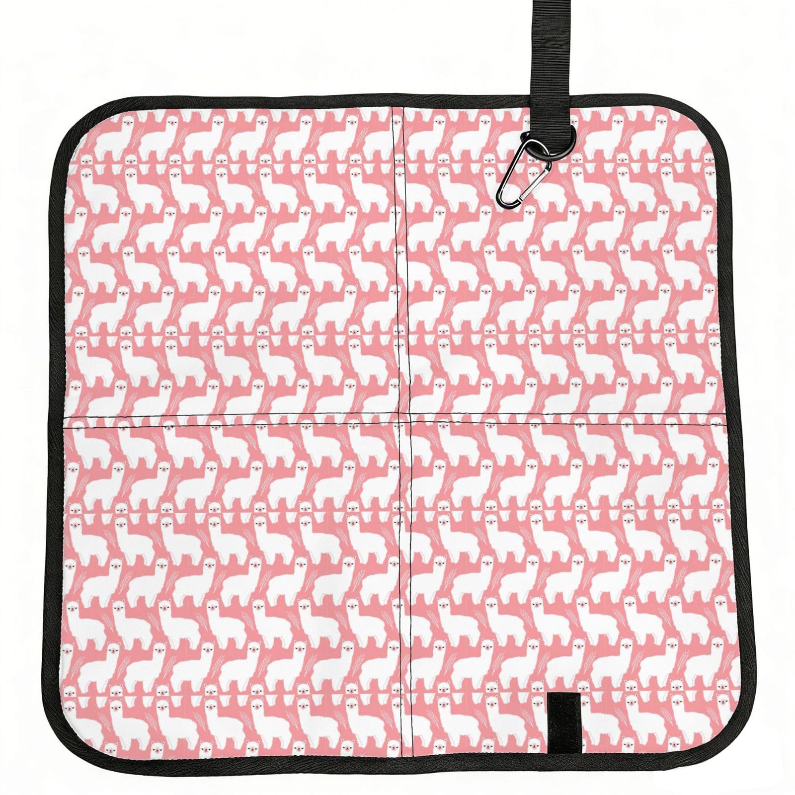 SDEGTHO Alpaca Llama Printed Foldable Seat Pad with Closure, Lightweight Cushion for Airplane Travel Camping