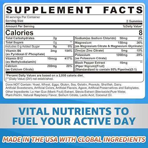 Miniatura 2 de Suplemento de zinc y magnesio con citrato de potasio 1000 mg Gummeis para mujeres y hombres