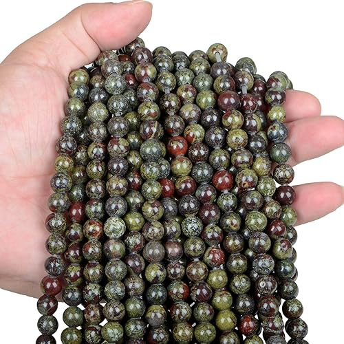 Miniatura 6 de Bymitel Cuentas de piedra natural original de 0.315 pulgadas (0.315 pulgadas), cuentas sueltas redondas y sueltas, 45 cuentas sueltas para hacer