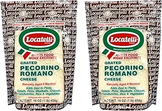 Locatelli Grated Pecorino Romano Cheese, 16 oz Bag | Imported from Italy | Aged 9 Months | 100% Sheep’s Milk | Authentic Italian Flavor (Pack of 2)