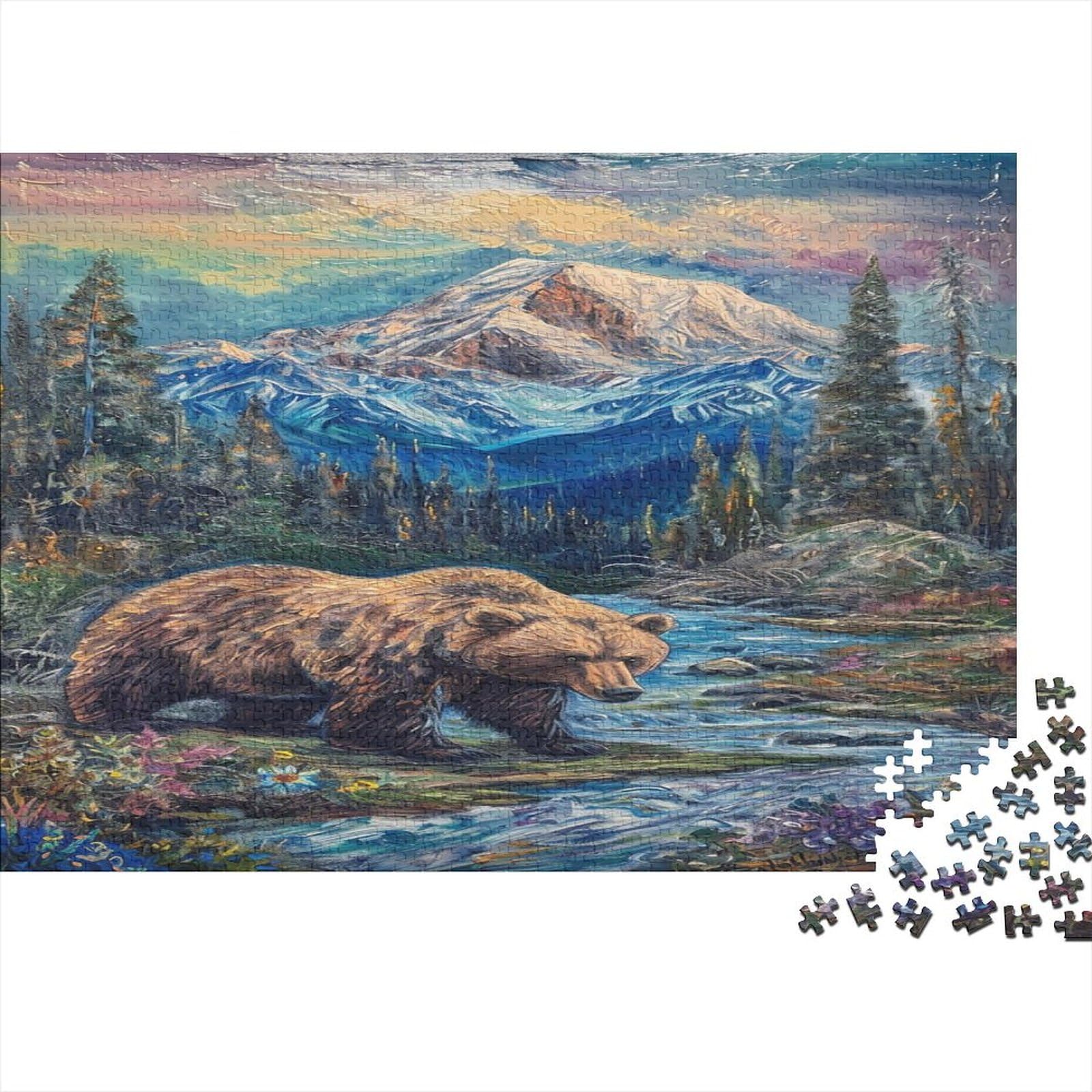 Brown Bear Puzzle 1000 elementów, 1000 sztuk puzzli dla dorosłych, układanki 1000 elementów, puzzle dla dorosłych puzzle dla dzieci klasyczne puzzle 1000 sztuk (75 x 50 cm)