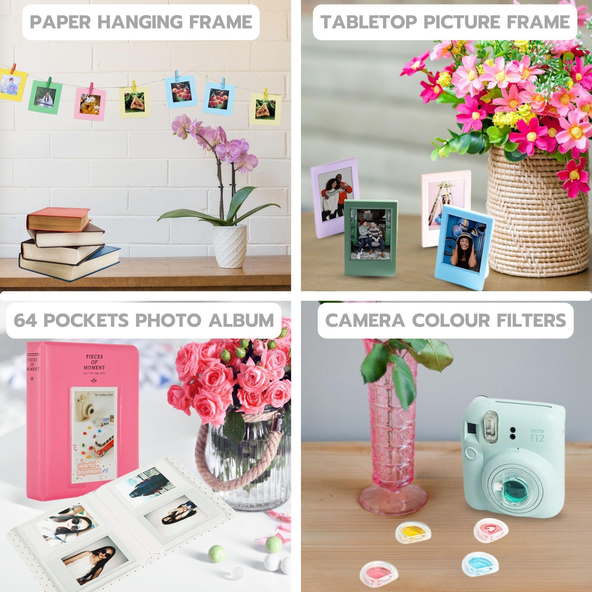 Clikoze Instant Camera Bundle with Fujifilm Mini 12 Clay White Camera, Fujifilm 40 Shot Mini Film, Clikoze Mini 12 Case - Image 2