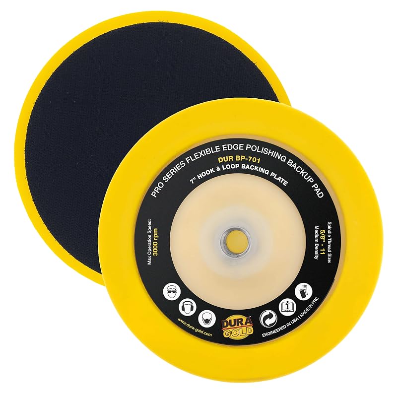 Suporte para Boina de Polimento Dura-Gold Pro Series com Borda Flexível, Hook-and-Loop, Rosca 15,9 mm (5/8-11), 17,8 cm