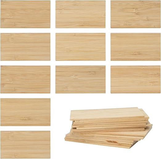 Bamboo Engraving Blanks Rectangle Bamboo Blanks Unfinished Wood Blanks 50 Pcs