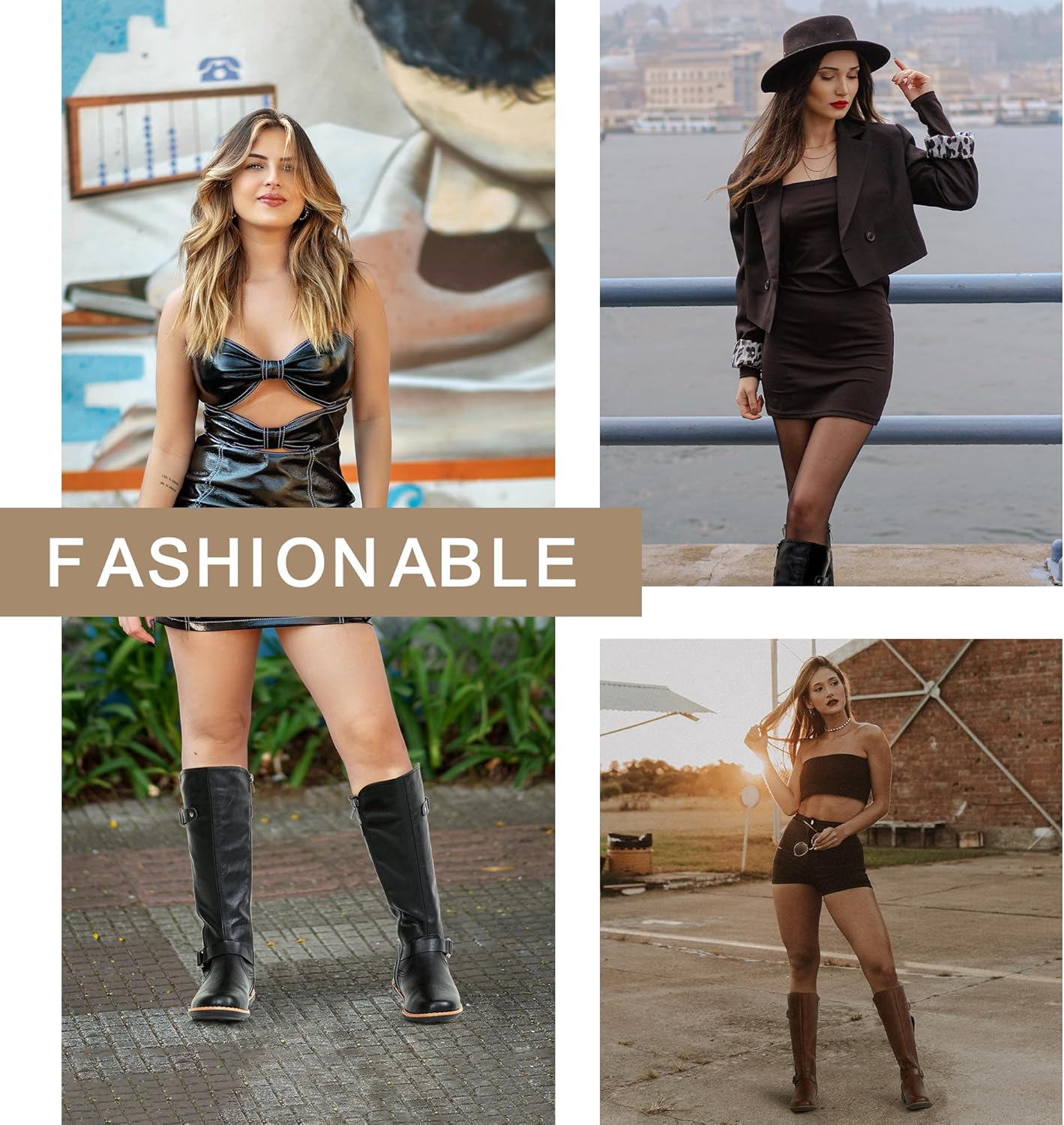 Jeossy Women's 9656 Knee-High Boots Fashion Riding Boots with Buckle - Image 2