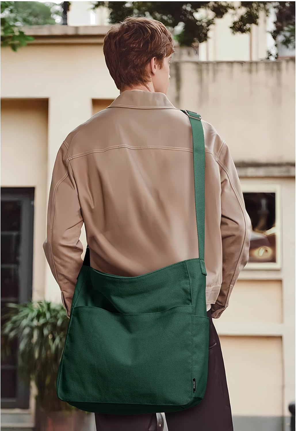 KALIDI Canvas Tote Bag Large Hobo Crossbody Shoulder Handbag Zipper Messenger Bag for Women or Men Casual College Work - Image 2