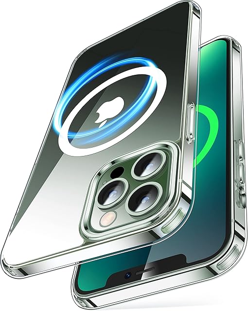 CASEKOO Magnetic Crystal Clear Designed for iPhone 13 Pro Case, Compatible with MagSafe [Stronger N52 Magnet] [Never Yellow] Mil-grade Shockproof Protection, Slim Thin Protective Cover 6.1-Clear