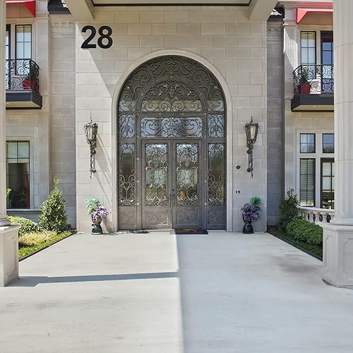 Miniatura 5 de Números de casa grandes modernos, 12 pulgadas de alto, de acero inoxidable, flotante, número de dirección de casa para exterioresnegronúmero 6