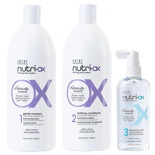 NUTRI-OX Champú suave tratado químicamente para cabello adelgazante teñido  Cabello más grueso y de aspecto más completo  Probado clínicamente y