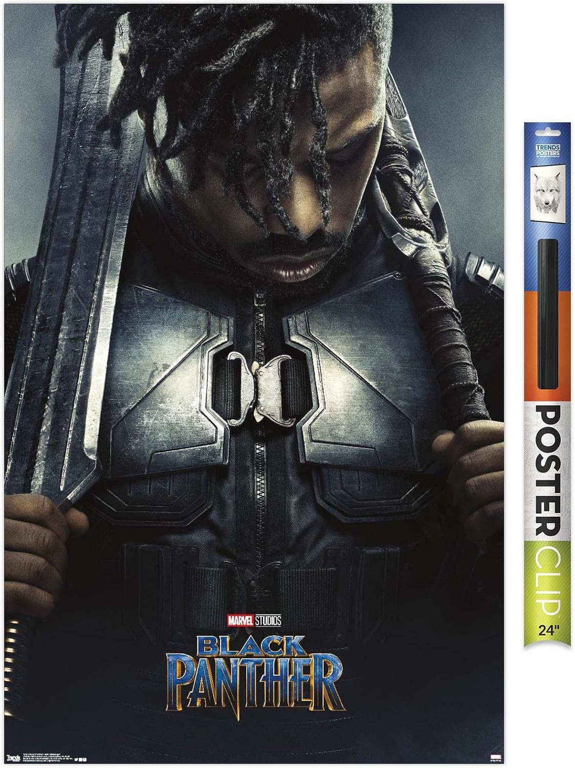 Trends International Marvel Cinematic Universe - Black Panther - Erik Killmonger One Sheet Wall Poster, 22.375" x 34", Premium Unframed Version