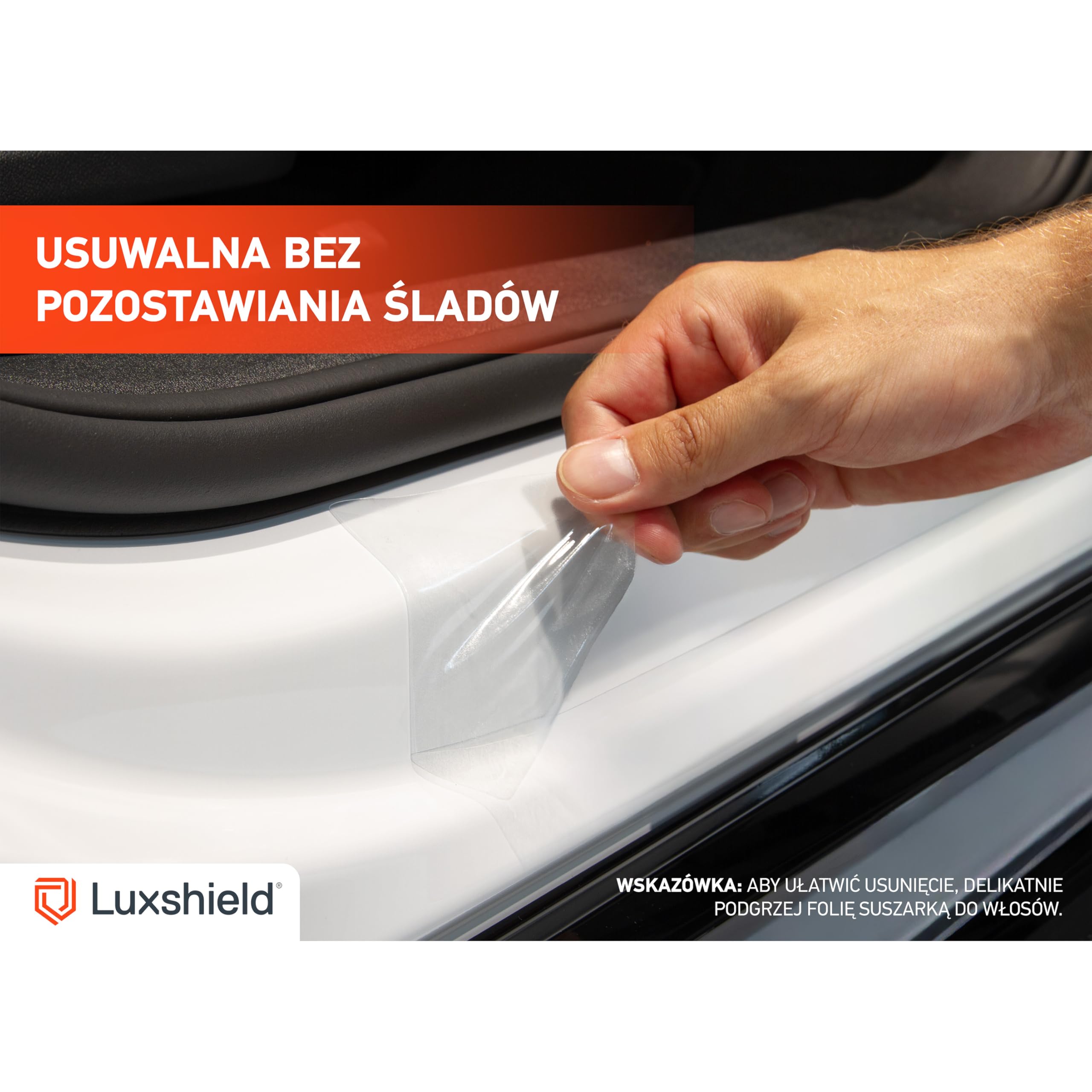 Luxshield folia ochronna progów kompatybilny z Skoda Kamiq NW4 I 2019-2026 - akcesoria, listwy ozdobne, folia ochronna na lakier - przezroczysty błyszczący