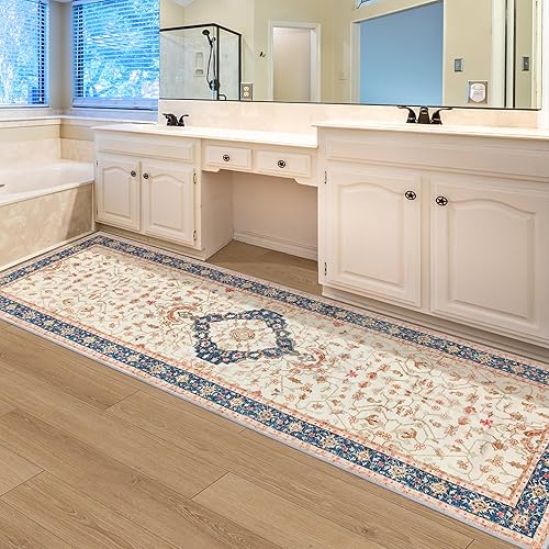 Miniatura 8 de Alfombra persa para pasillo, alfombra de pasillo de 3 x 10 pies, lavable, estilo bohemio, alfombra iraní antideslizante de 10 pies, alfombra iraní
