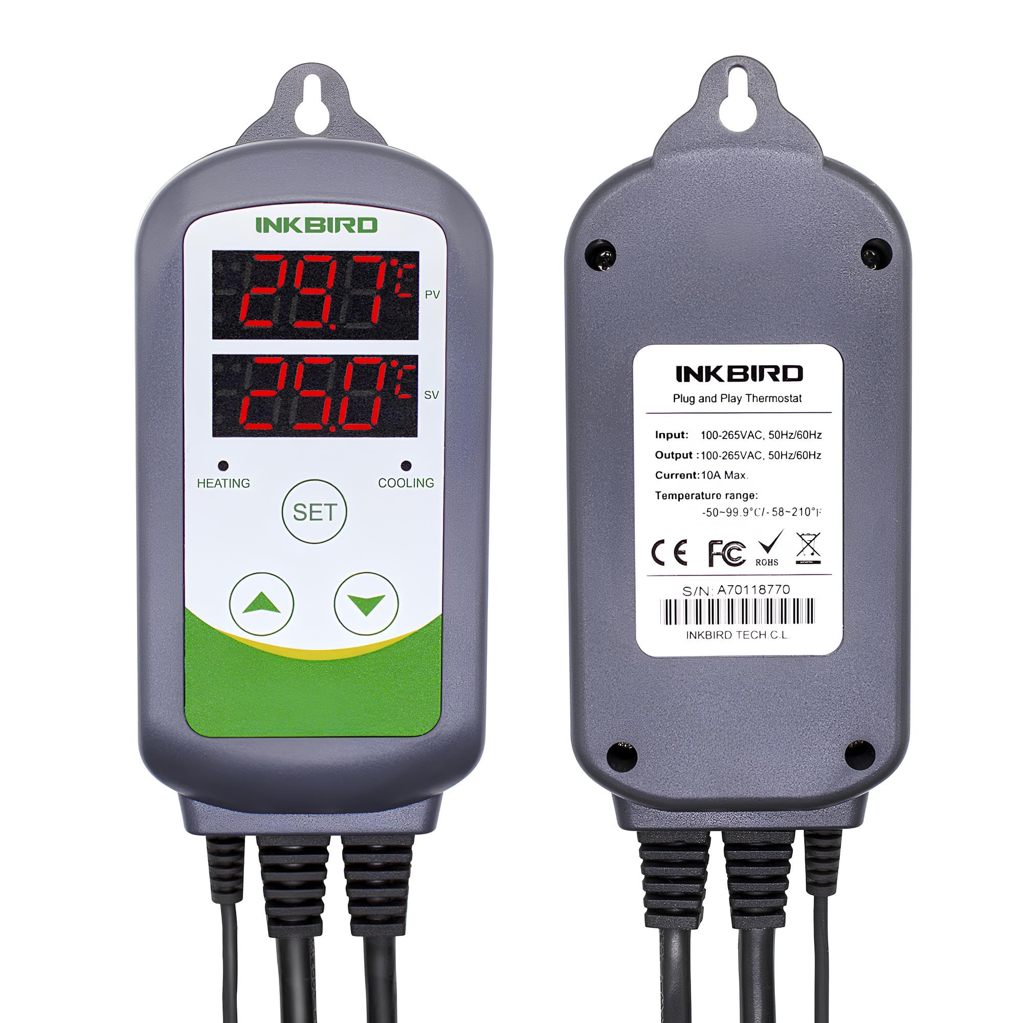 Thermorregulador Inkbird ITC-308S Controlador digital para calefacción y refrigeración