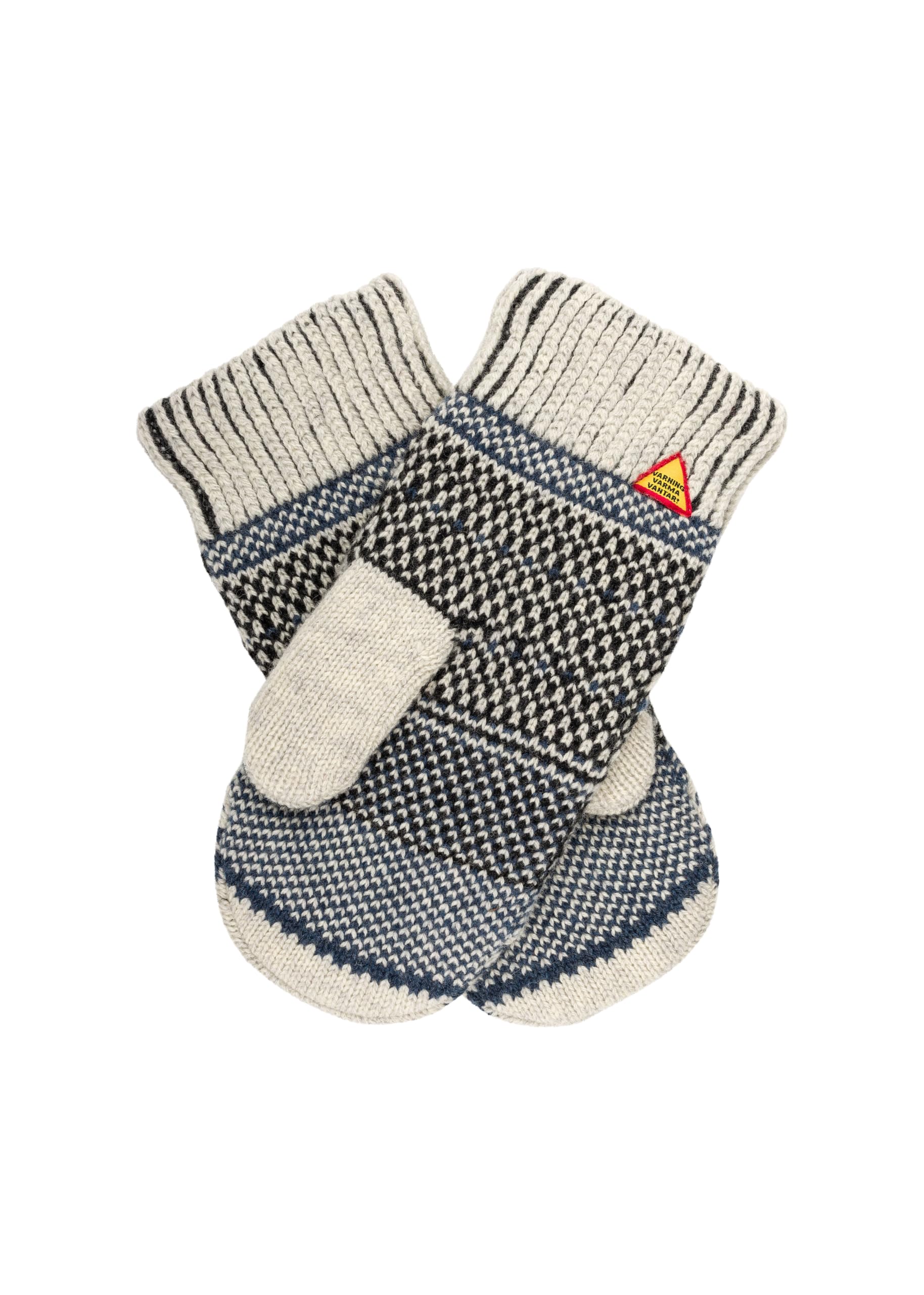 ÖJBRO VANTFABRIK guanti in maglia lana merino Gotland Kalk S (6) blu guanto fuderato caldi morbidi Svezia